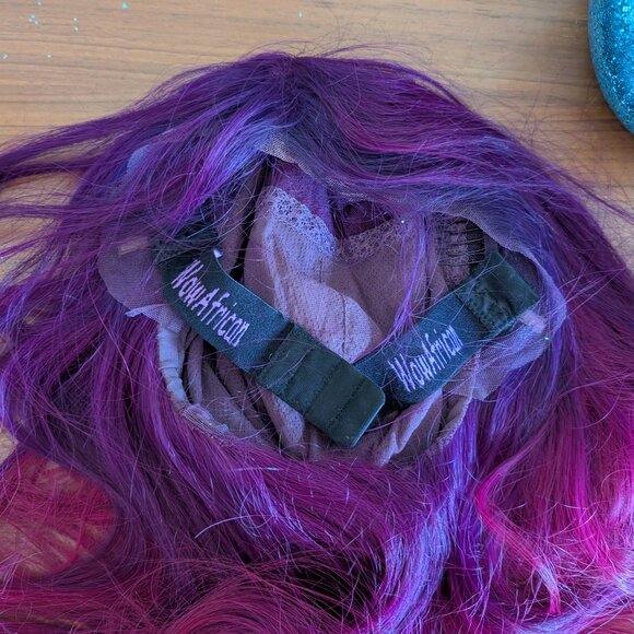 Purple Magenta Ombre FULL LACE Wig Human Hair High Quality 14" - Picture 6 of 7